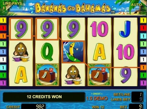 Комбинация с диким символом в игре Bananas go Bahamas