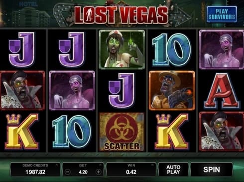 Выигрышная комбинация символов в Lost Vegas