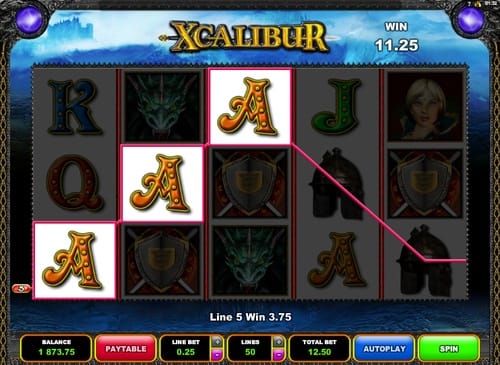 Выигрышная комбинация символов в Xcalibur